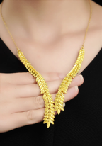 18K Gold-Plated Alloy Bridal Wheat-Ear Necklace