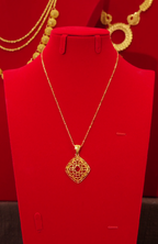 18K Gold-Plated Alloy Necklace with Cut-Out Geometric Pattern