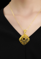 18K Gold-Plated Alloy Necklace with Cut-Out Geometric Pattern