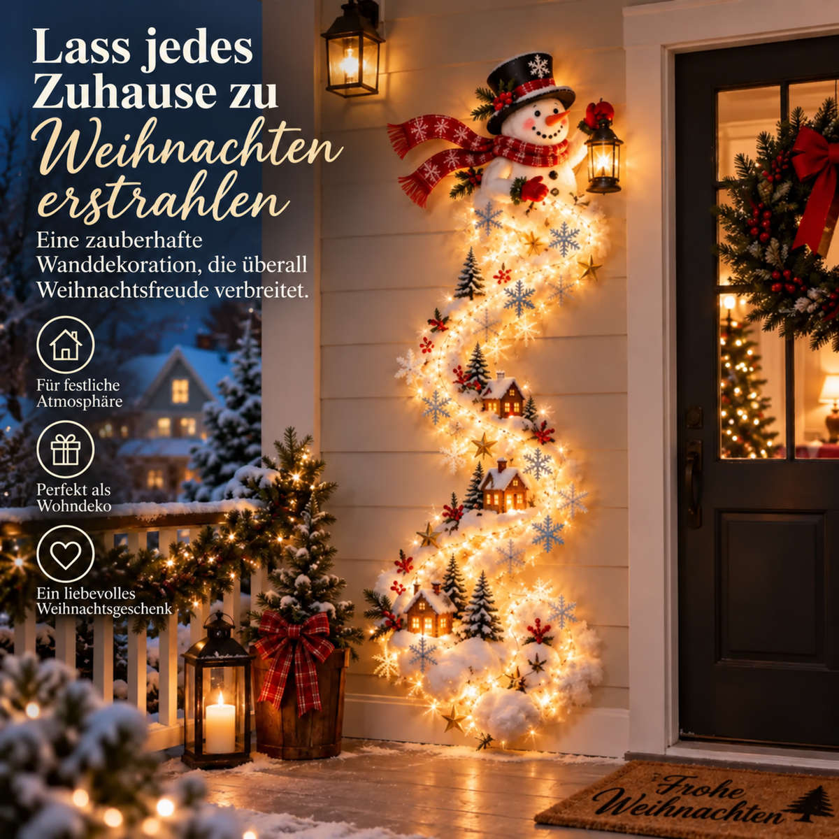 🎄✨ Wandleuchte „Weihnachtszauber-Pfad“ – Ein wenig Weihnachtszauber, direkt an deiner Wand
