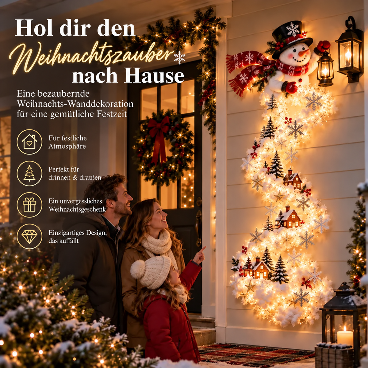 🎄✨ Wandleuchte „Weihnachtszauber-Pfad“ – Ein wenig Weihnachtszauber, direkt an deiner Wand