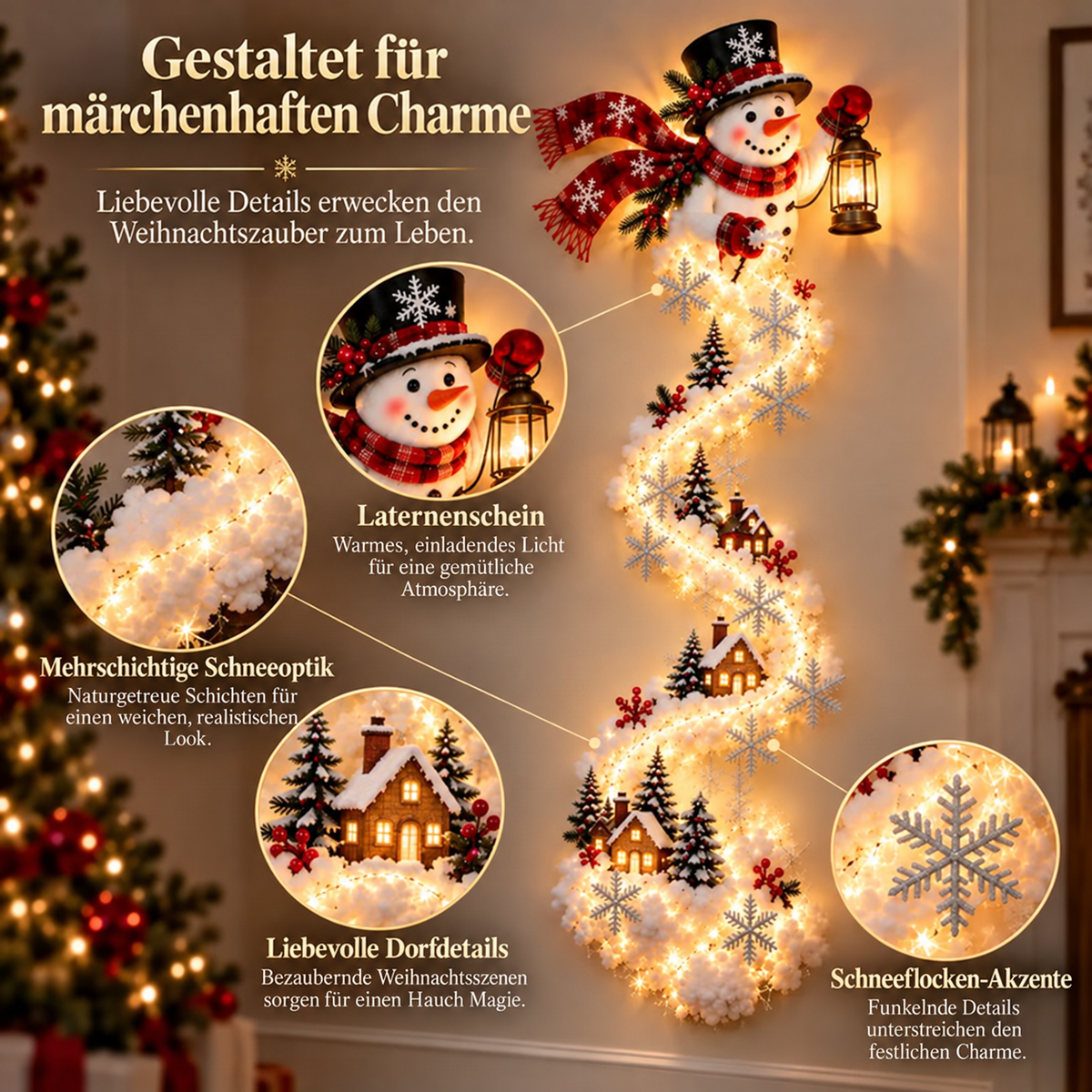 🎄✨ Wandleuchte „Weihnachtszauber-Pfad“ – Ein wenig Weihnachtszauber, direkt an deiner Wand